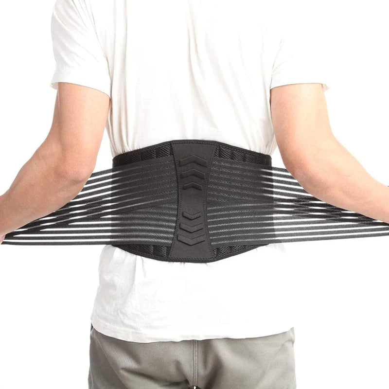 Ergonomic Support Solutions Lower Back Support Brace Lumbar Waist Belt Double Pull Breathable Belt Men Women
