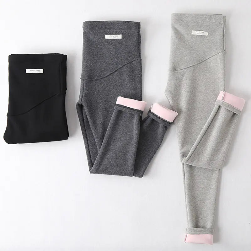Ergonomic Support Solutions Maternity Velvet Leggings for Pregnant Women (Warm)