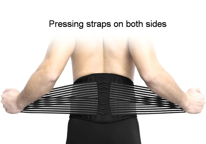 Ergonomic Support Solutions Lower Back Support Brace Lumbar Waist Belt Double Pull Breathable Belt Men Women