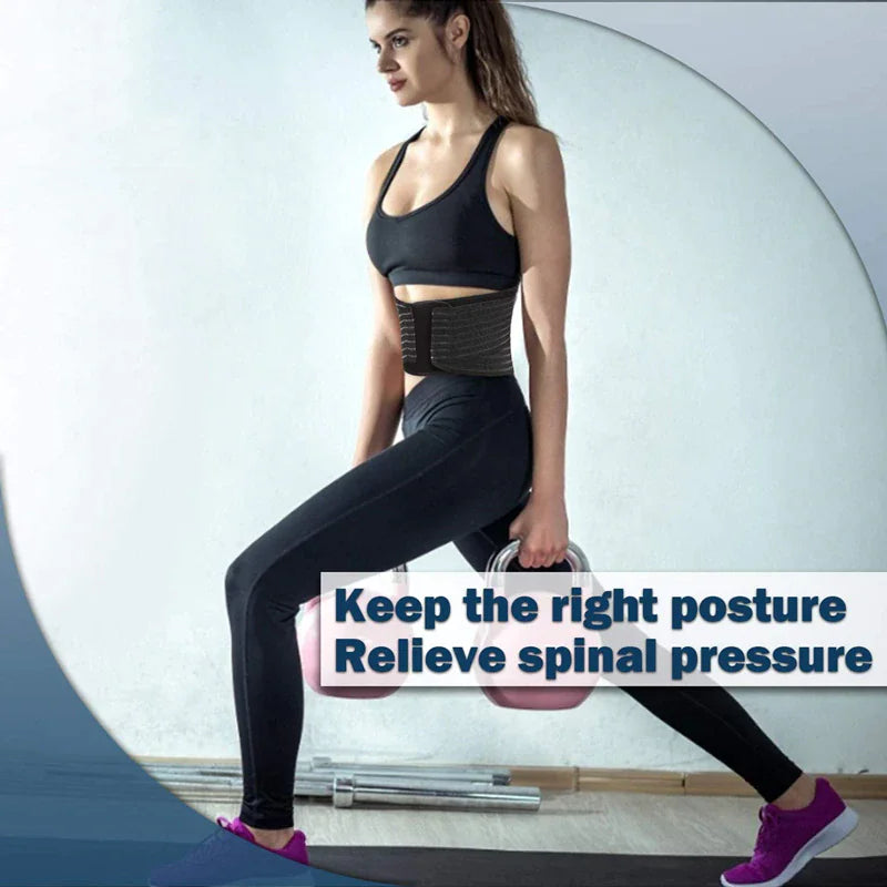 Ergonomic Support Solutions Lower Back Support Brace Lumbar Waist Belt Double Pull Breathable Belt Men Women