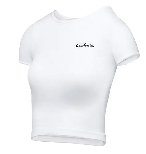 Ergonomic Support Solutions California Girl Seamless Cropped Embroidery Workout Shirt