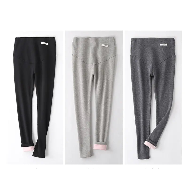 Ergonomic Support Solutions Maternity Velvet Leggings for Pregnant Women (Warm)