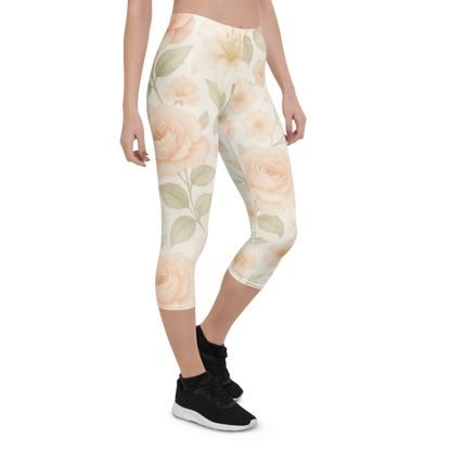 FloraFlow™ Ergonomic Capri Leggings