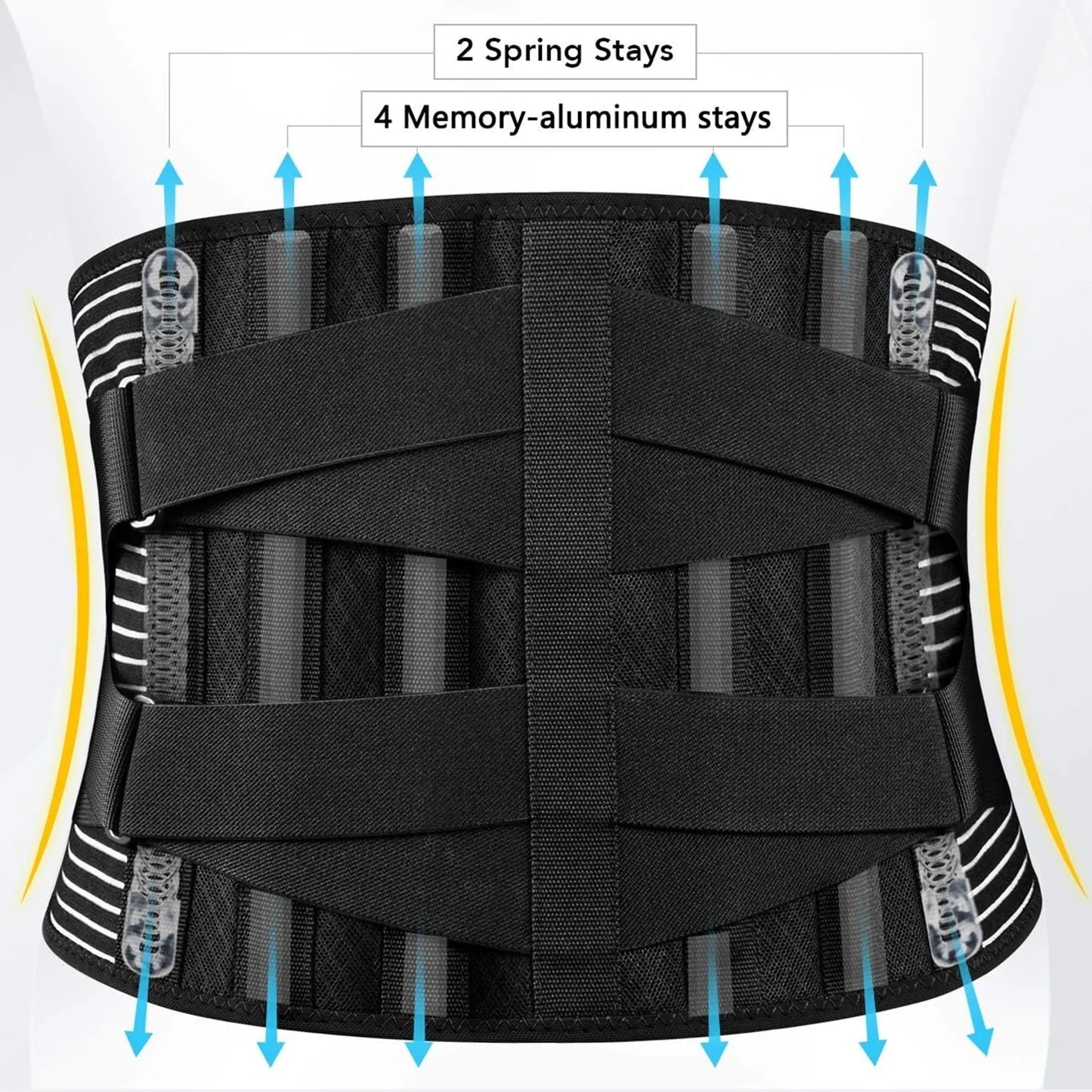 Ergonomic Support Solutions Adjustable Lower Back Brace Lumbar Support Waist Belt For Men Women Pain Relief