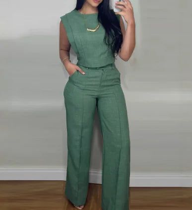 Ergonomic Support Solutions Short Top & Straight-Leg Pants Casual Women's Suit