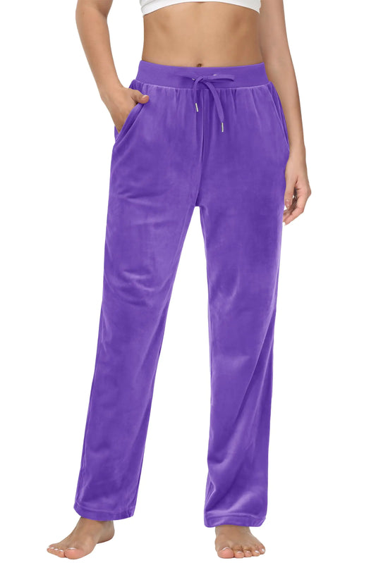 Ergonomic Support Solutions Ladies Running Pants Athletic Pants Open Bottom Velvet Sweat Pants