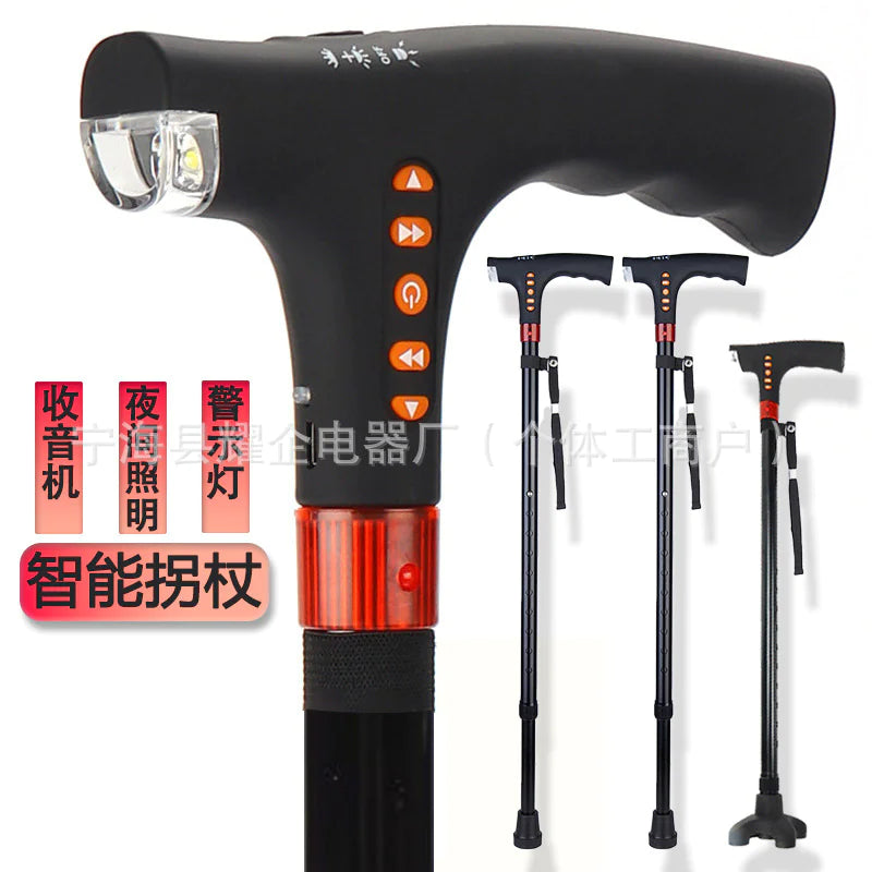 Ergonomic Support Solutions Multi-Function LED Alarm Radio Crutch for Elderly