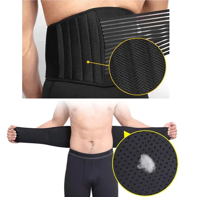 Ergonomic Support Solutions Lower Back Support Brace Lumbar Waist Belt Double Pull Breathable Belt Men Women