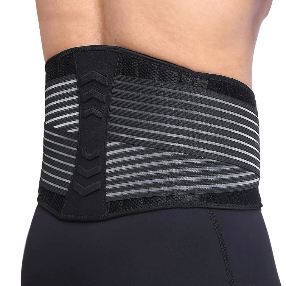 Ergonomic Support Solutions Lower Back Support Brace Lumbar Waist Belt Double Pull Breathable Belt Men Women