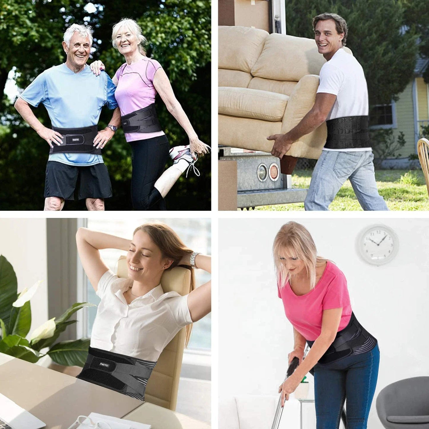 Ergonomic Support Solutions Adjustable Lower Back Brace Lumbar Support Waist Belt For Men Women Pain Relief