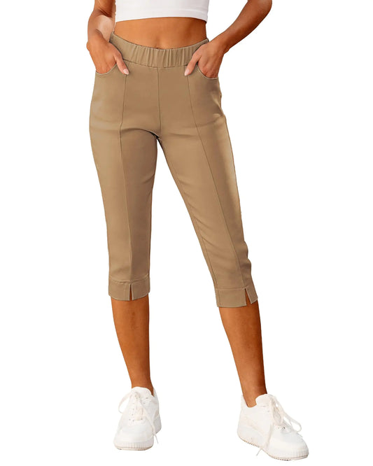 Ergonomic Support Solutions Women's Summer Elastic Waist Capri Pants