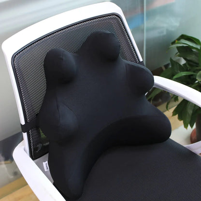 Ergonomic Support Solutions Lumbar Support Pillow for Ofiice Chair Patented Ergonomic Back Support for Back Pain Relief with Adjustable Strap Lumbar Support Pillow Relieving Lumbar Muscle Strain (Black)