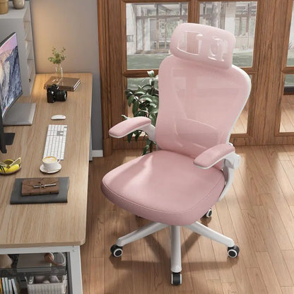 Ergonomic Support Solutions - Black Swivel Office Chair High Back Comfortable Mesh Seat Headrest Adjustable Lumbar Support Wheels Executive Chair
