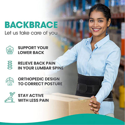 Ergonomic Support Solutions Adjustable Lower Back Brace Lumbar Support Waist Belt For Men Women Pain Relief