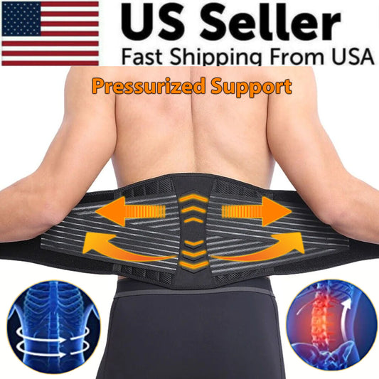 Ergonomic Support Solutions Lower Back Support Brace Lumbar Waist Belt Double Pull Breathable Belt Men Women