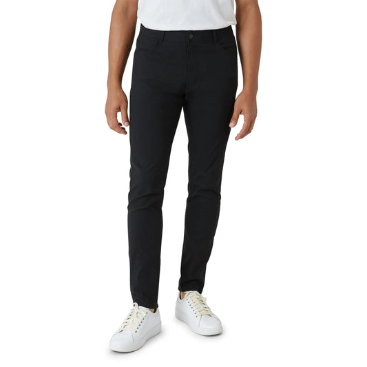 Ergonomic Support Solutions Mens Tech Pants - Stretch Travel Pants for Men | 5 Pocket Pants Casual Mens Pants | Performance Stretch Pants | Mens Travel Pants Skinny Fit Black