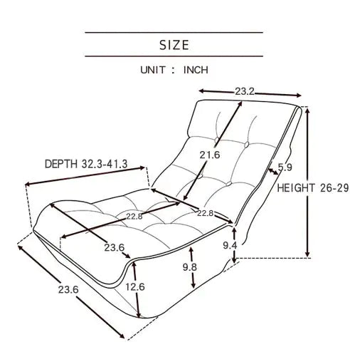 Ergonomic Support Solutions Reclining Japanese Tatami Balcony Reclining Leisure Adjustable Chair