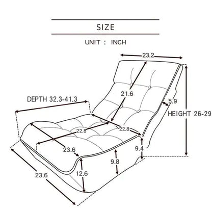 Ergonomic Support Solutions Reclining Japanese Tatami Balcony Reclining Leisure Adjustable Chair