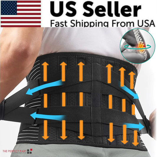 Ergonomic Support Solutions Adjustable Lower Back Brace Lumbar Support Waist Belt For Men Women Pain Relief