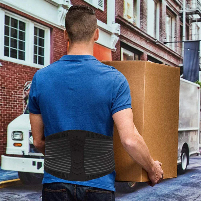 Ergonomic Support Solutions Lower Back Support Brace Lumbar Waist Belt Double Pull Breathable Belt Men Women